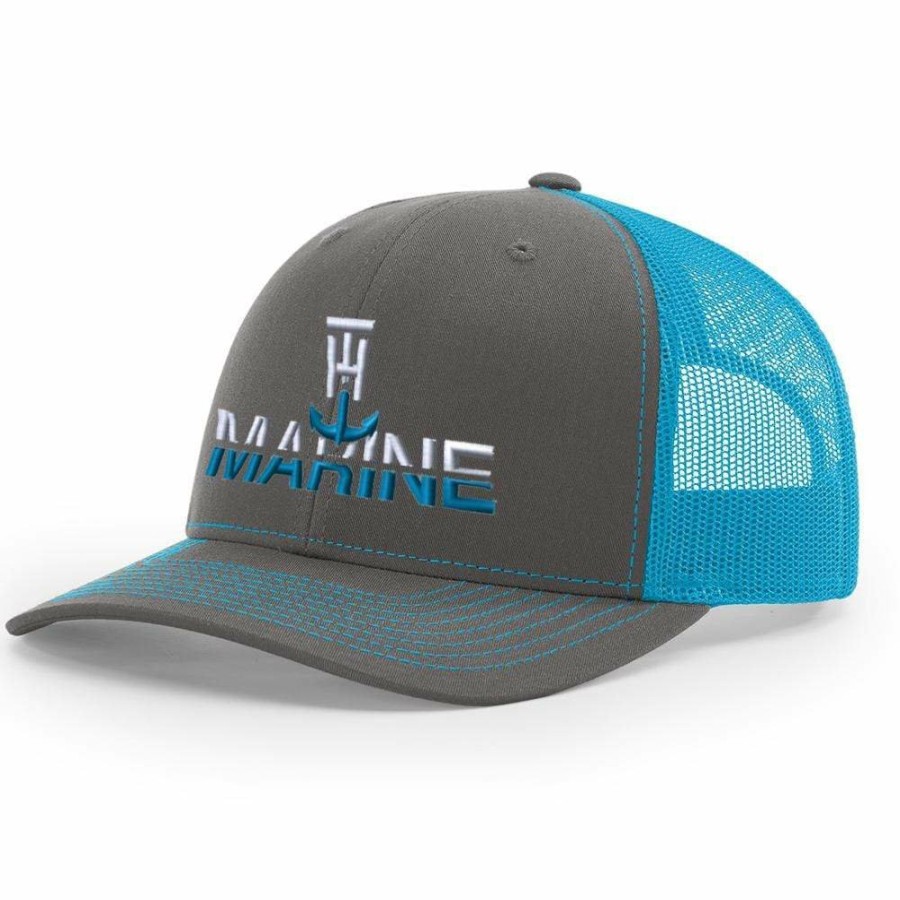 T-H Marine Neon Blue Large Logo Snapback Hat Hats