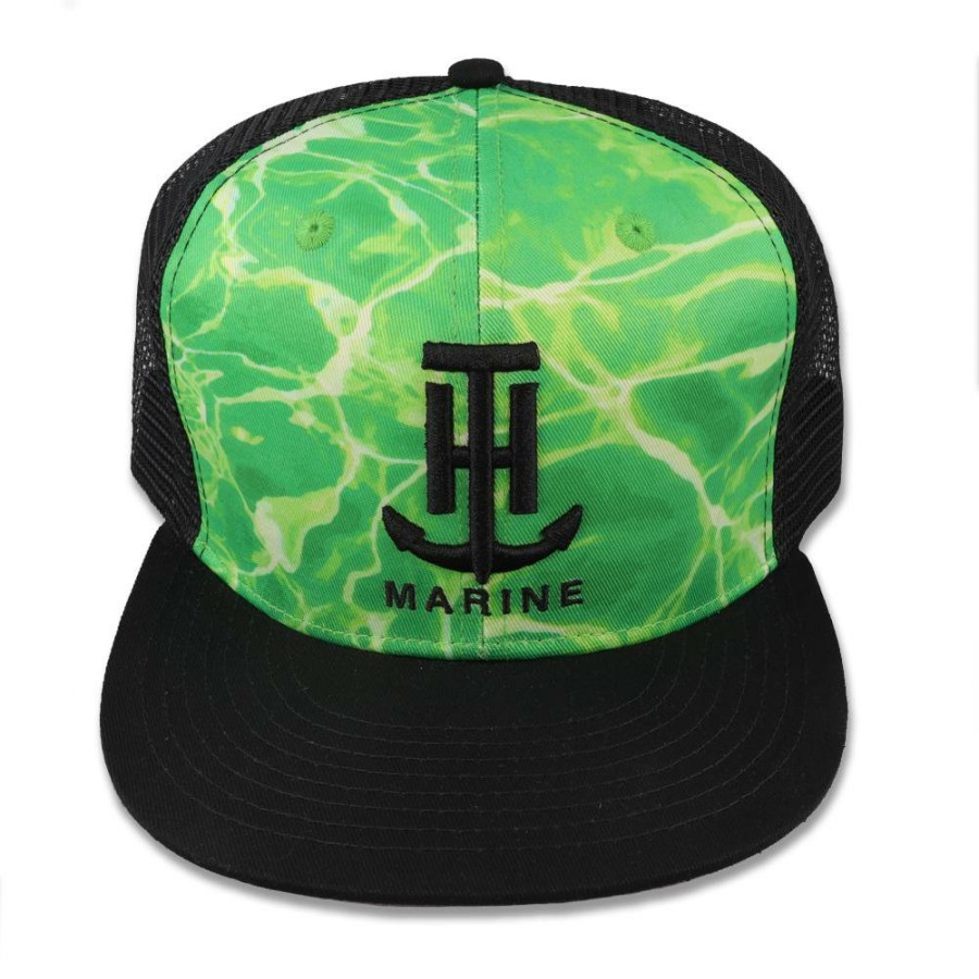 T-H Marine Aqua Camo Logo Flatbill Hat Hats